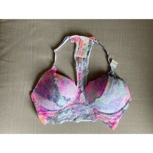 Victoria's Secret Pink, Pushup Underwire Bra, Ombre Lace, Medium, New